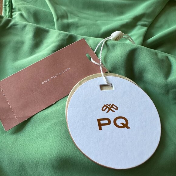 PQ SWIM {NWT} Luna Ruched High Waist Swim Bottom | M | Agave light green w ties - Picture 7 of 8